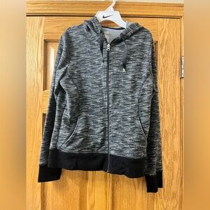 Danskin Now Black and White pattern zip up hoodie